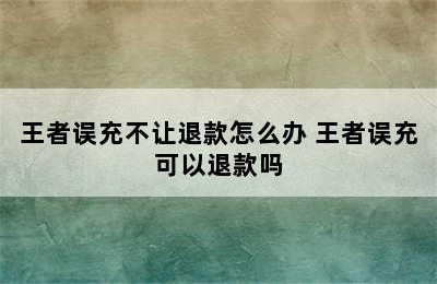 王者误充不让退款怎么办 王者误充可以退款吗